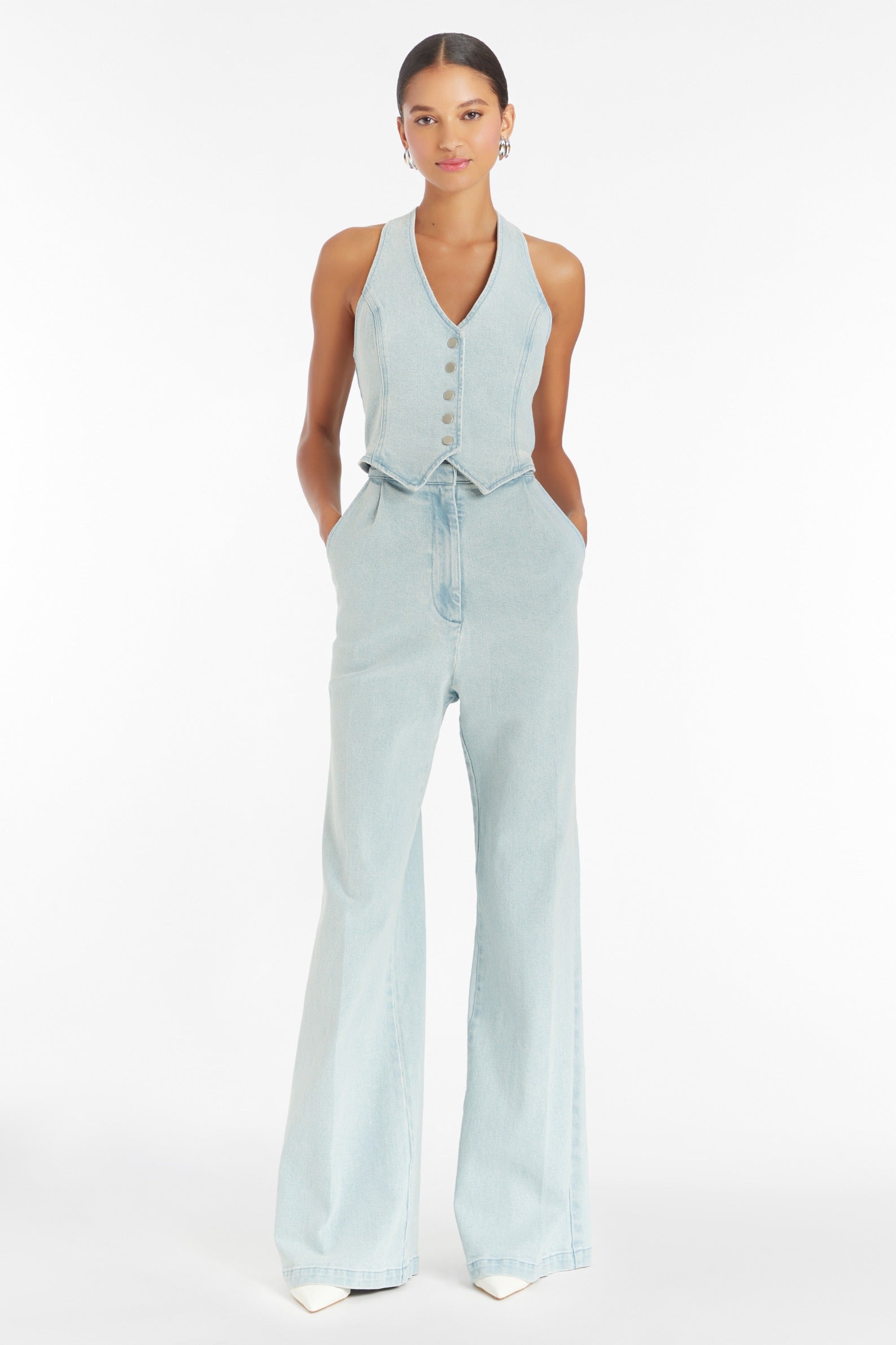 Amanda Uprichard-Ethan Denim Jumpsuit