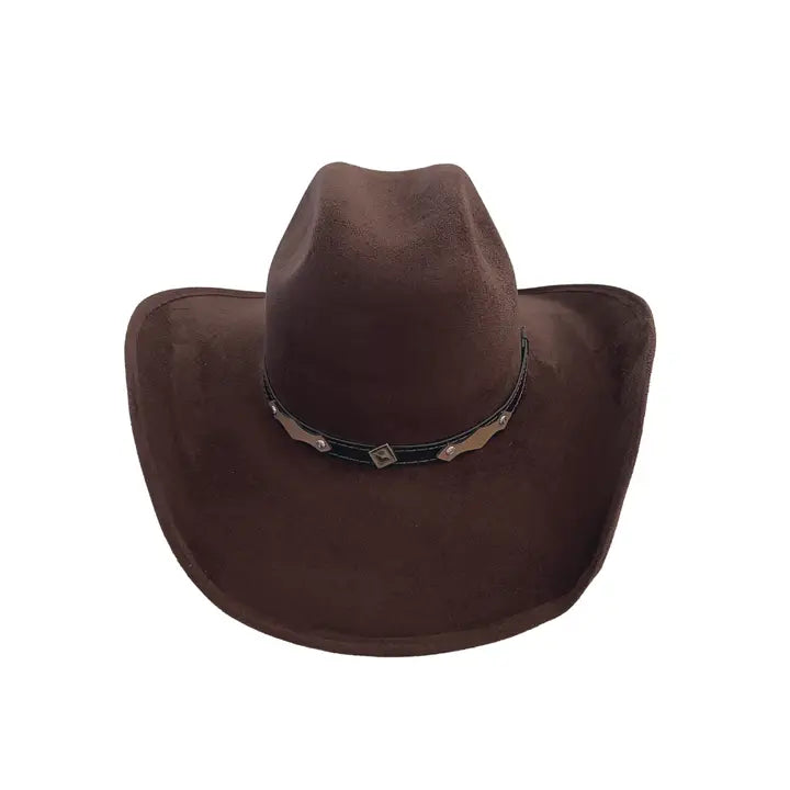 Vegan Suede Western Cowboy Hat
