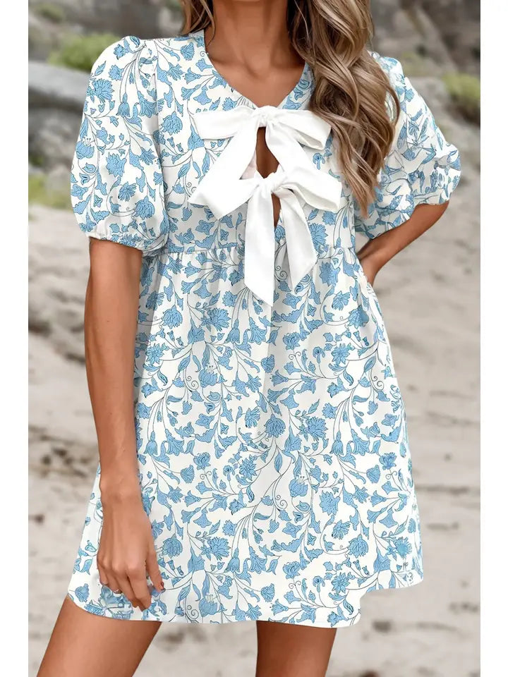 Floral Print Bow Dress