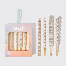 Load image into Gallery viewer, Holiday All Dressed up Rhinestone Bobby Pins 4pc Set
