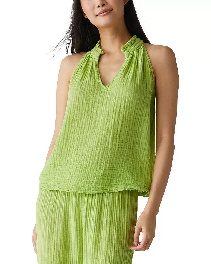 Viola Split Neck Cotton Tank Top