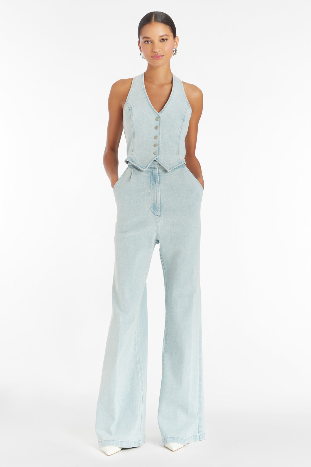 Amanda Uprichard-Ethan Denim Jumpsuit