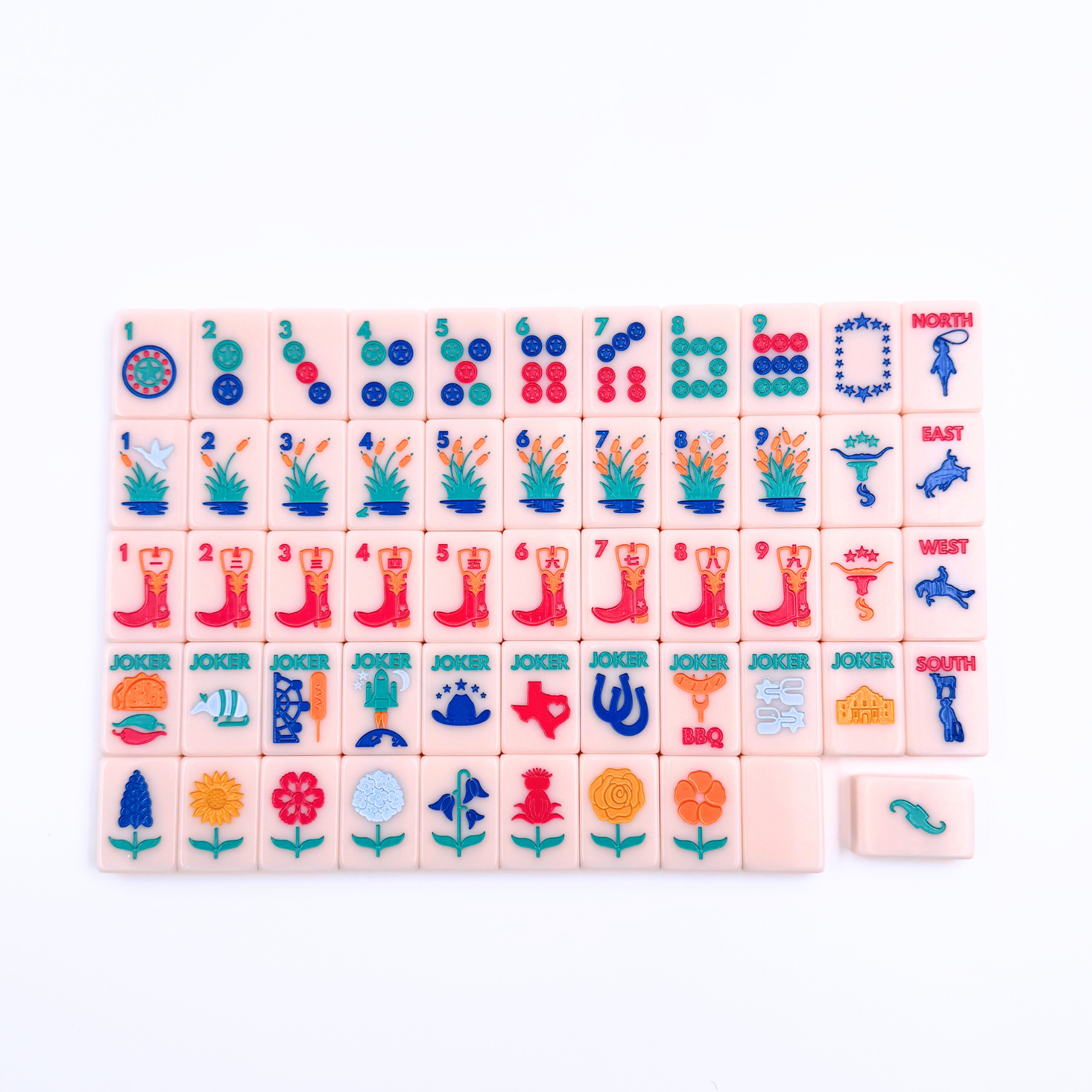 THE TEXAS SERIES | American Mahjong with Lone Star Flair | Colorful Unique Tiles