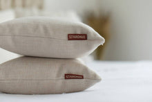 Load image into Gallery viewer, The Dog Sits Here Pillow: 12x18 WITH Faux Down Pillow Insert
