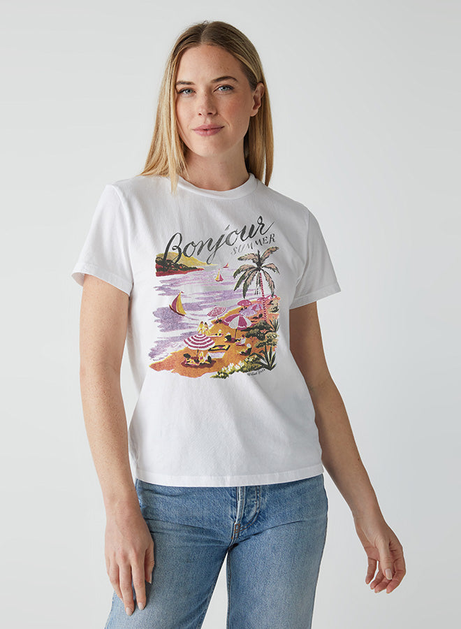Bonjour Graphic Crew Neck Tee