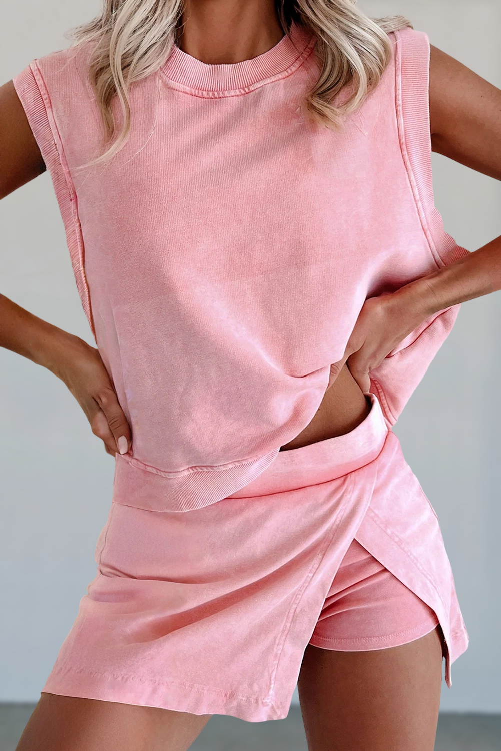 Mineral Wash Tank Top & Split Skort Set