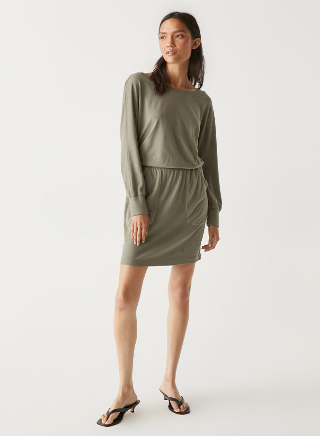 Michael Stars- Kerrigan On/Off Shoulder Rib Mix Dress