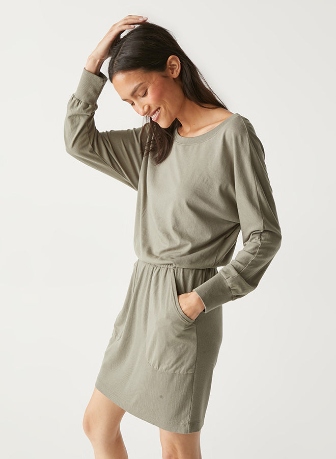 Michael Stars- Kerrigan On/Off Shoulder Rib Mix Dress