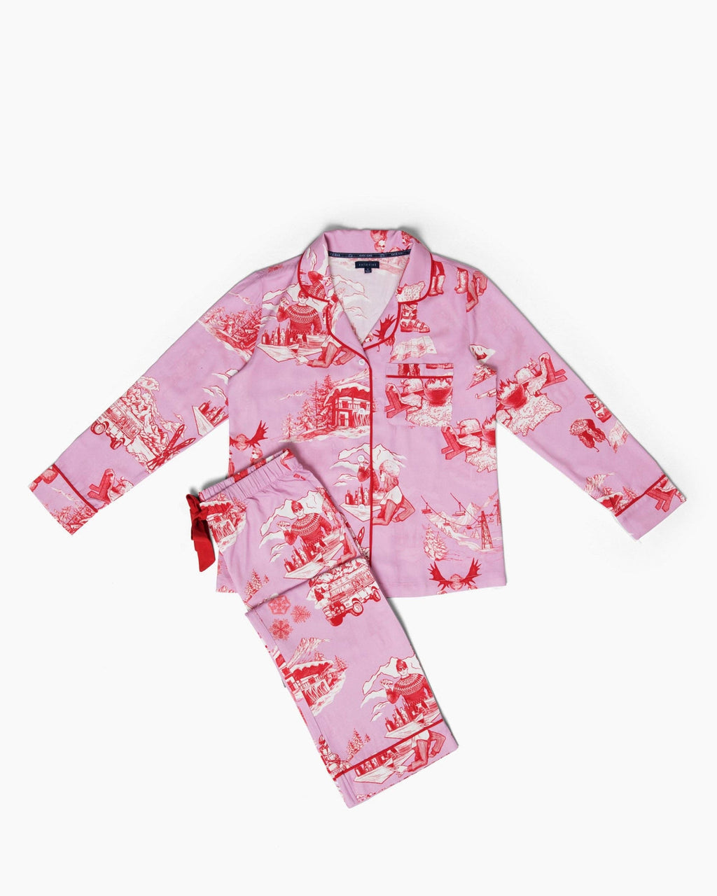 Après Ski Toile Long Sleeve Pajama Pants Set