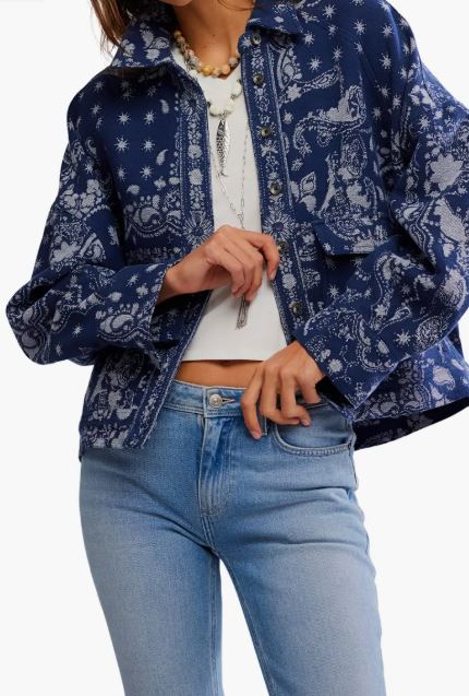 Bandana Jacquard Shirt Jacket