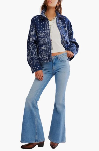 Bandana Jacquard Shirt Jacket