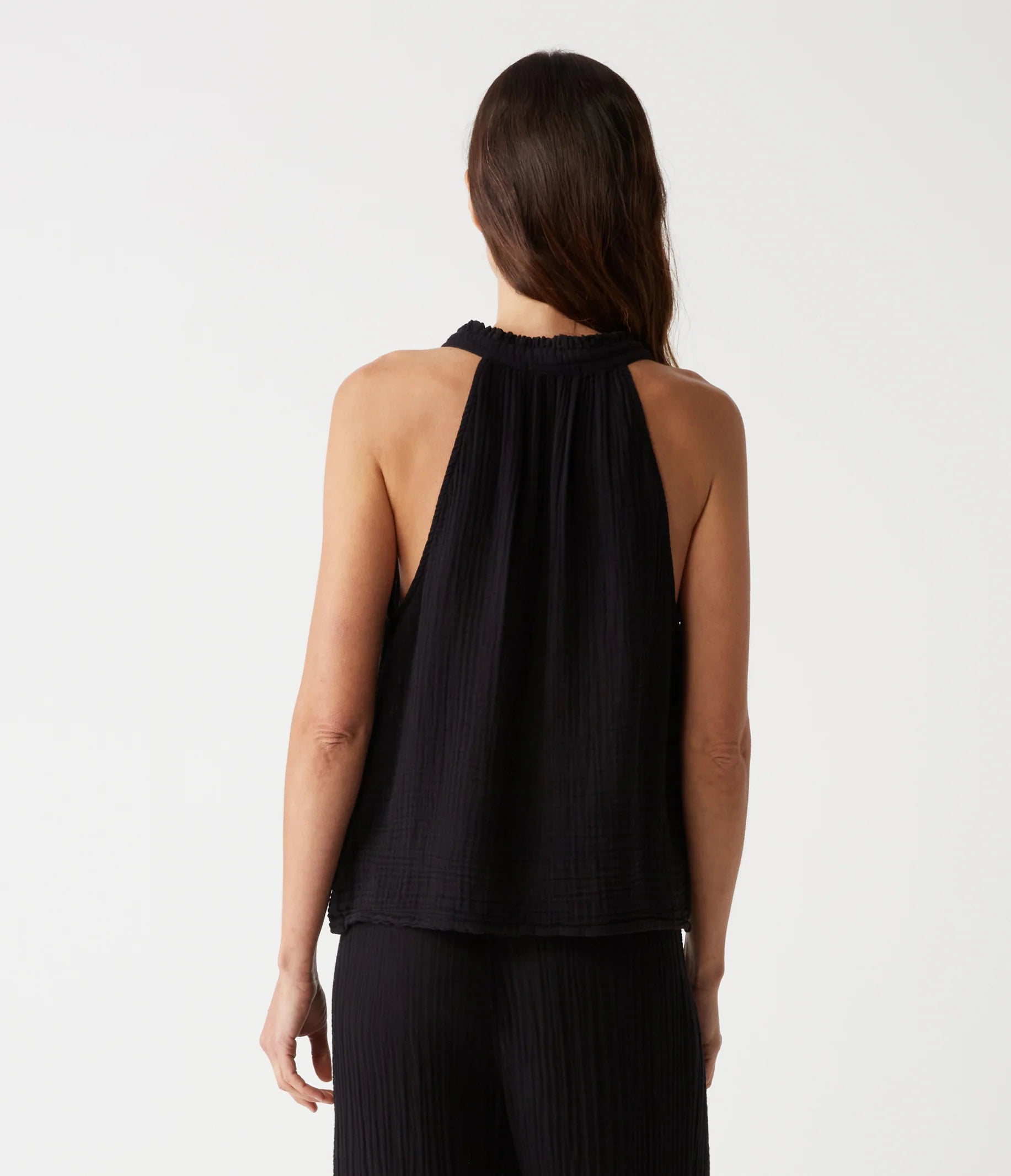 Viola Split Neck Cotton Tank Top