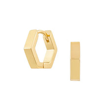 Load image into Gallery viewer, Ari Hexagon Huggies
