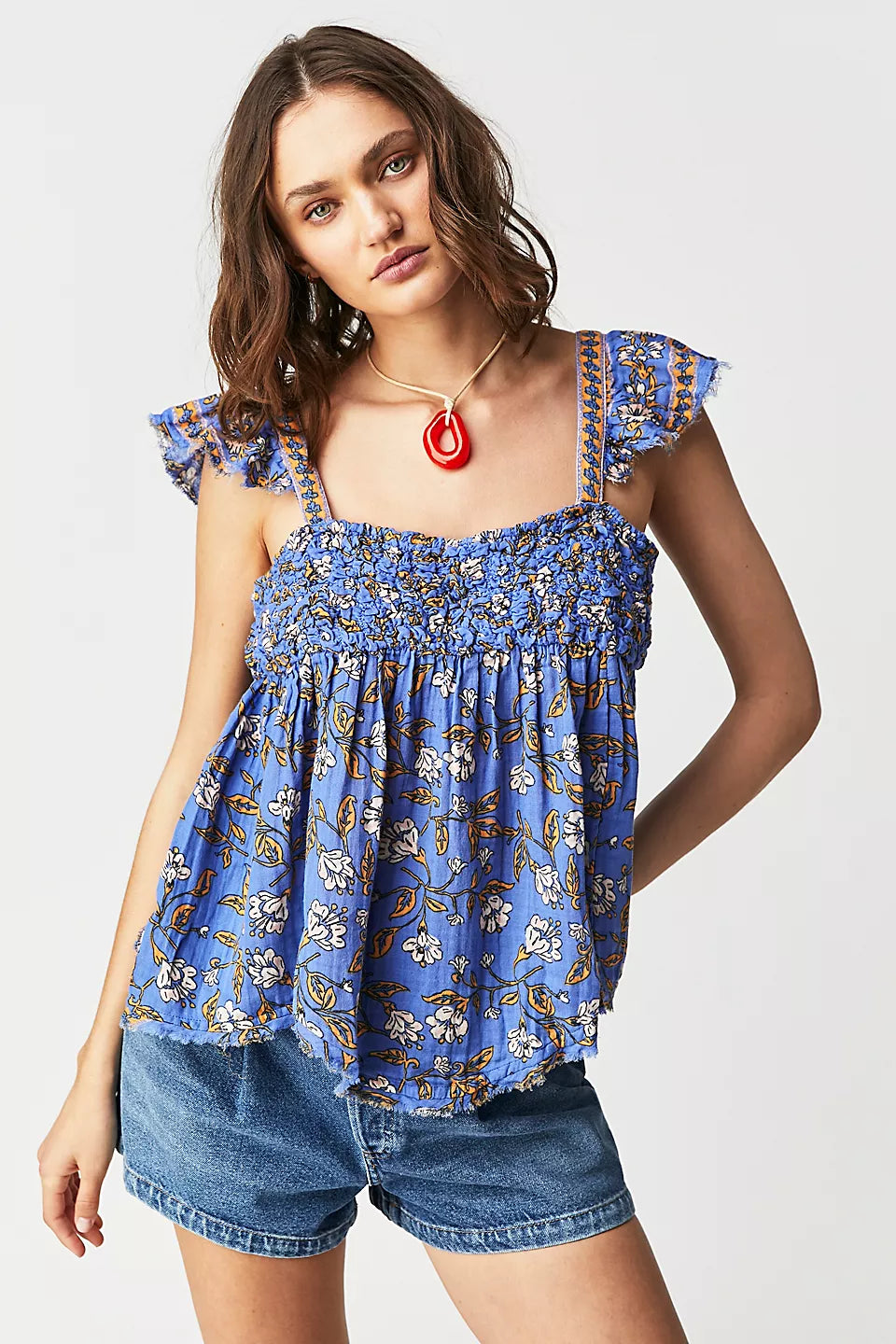 Free People - Nala Printed Babydoll Top