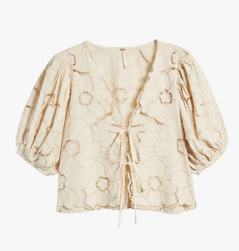 June Embroidered Crop Top