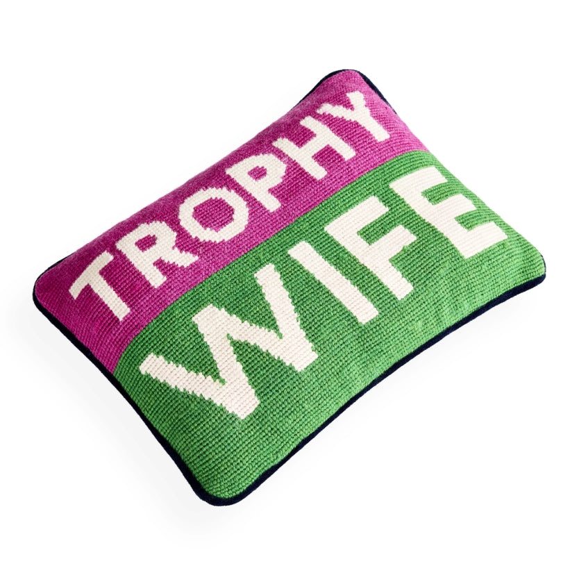 Trophy Wife Needlepoint Pillow
