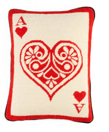 Ace of Hearts Needlepoint Pillow