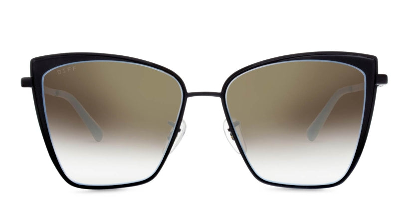 Becky- Black + Flash Grey Gradient Sunglasses