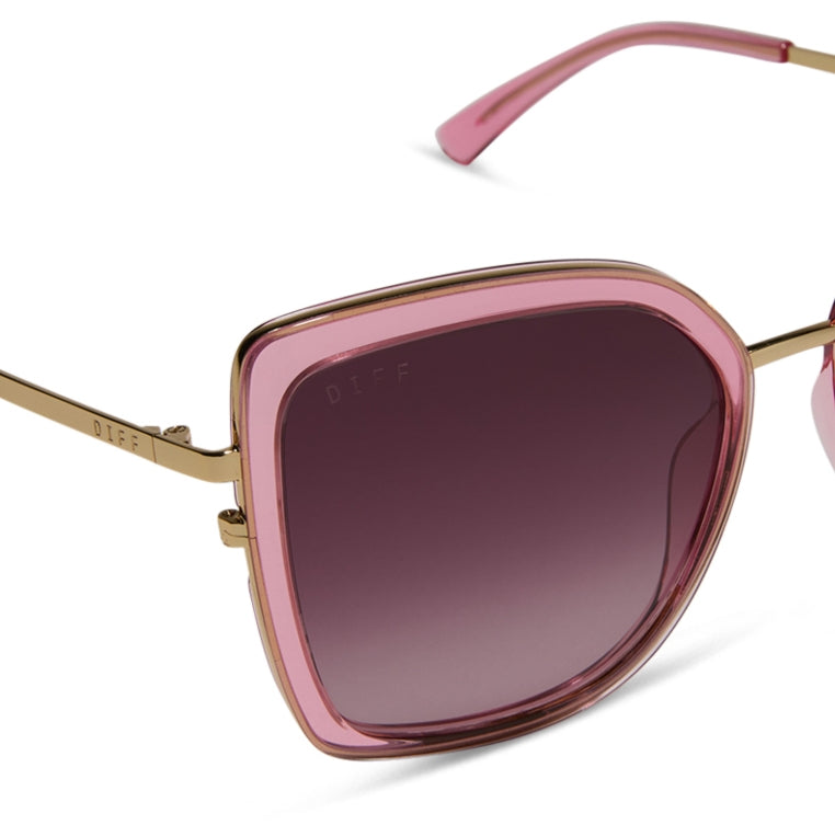 Clarisse Candy Pink Crystal + Wine Gradient