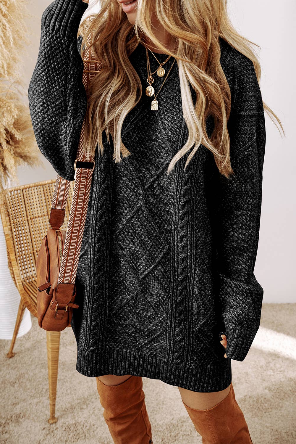 Grace Cable Knit Sweater Dress