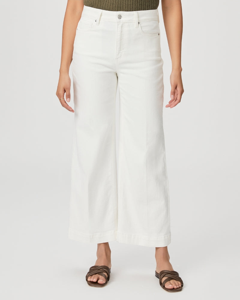 Paige- Anessa Light Ecru High Waist Ankle Wide Leg