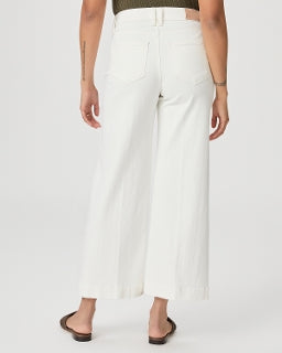 Paige- Anessa Light Ecru High Waist Ankle Wide Leg