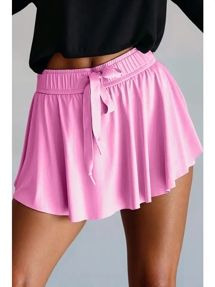 High Waist Drawstring Skorts