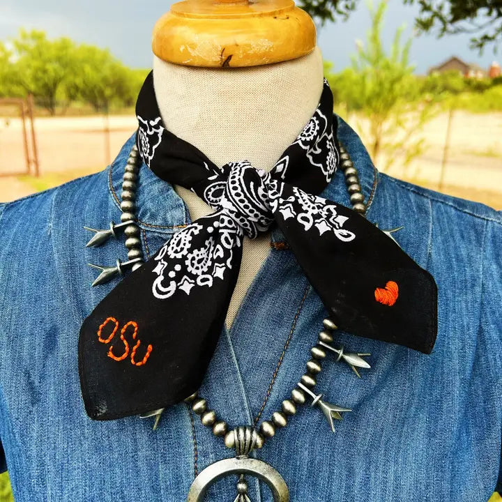 Embroidered Oklahoma State Bandana