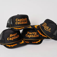 Load image into Gallery viewer, Captain Cocktail Trucker Hat: Captain Blk/Gld
