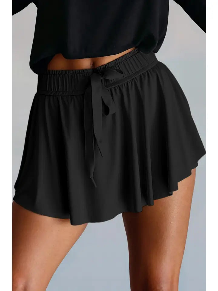 High Waist Drawstring Skorts