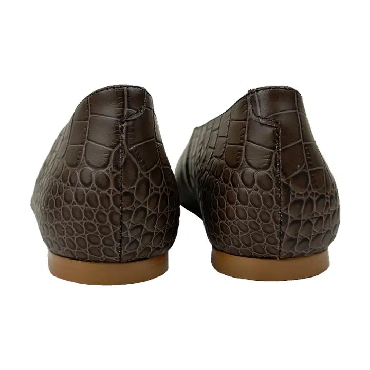 Emerson in Chocolate Leather Croc