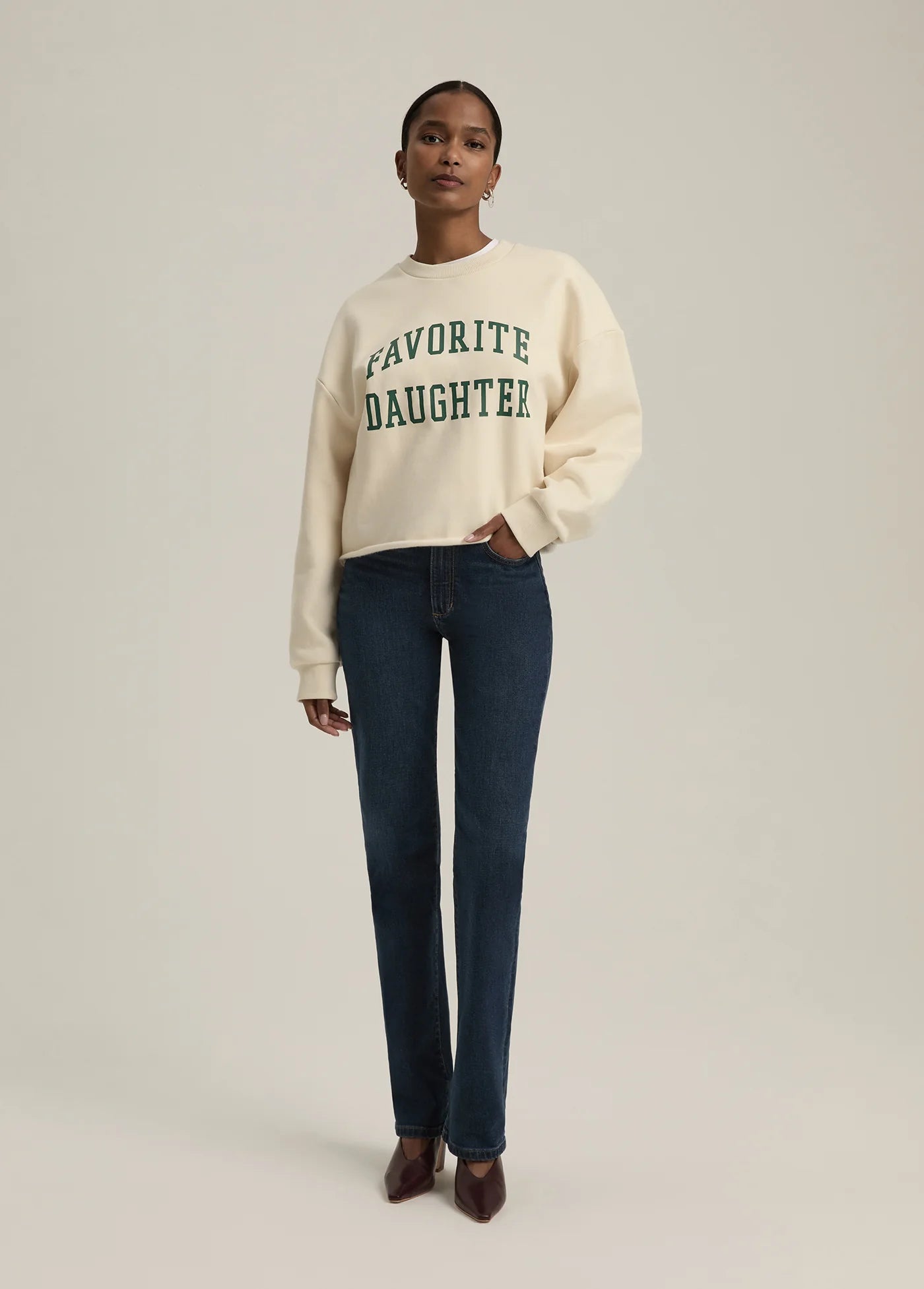 Cropped Collegiate Sweatshirt