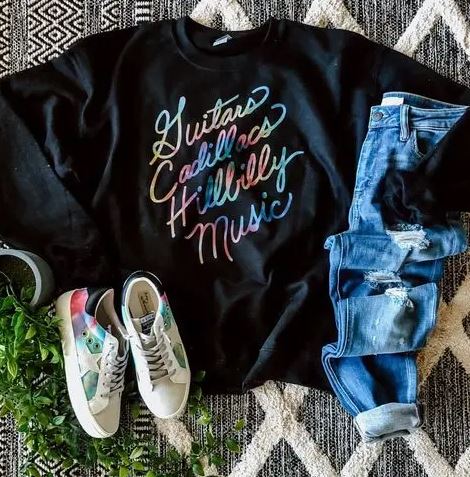 Guitars Cadillacs Tie Dye Sweatshirt
