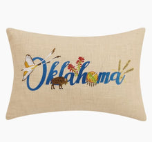 Load image into Gallery viewer, Oklahoma Embroidered Pillow
