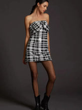 Load image into Gallery viewer, Eva Franco - Sequined Plaid Mini Dress
