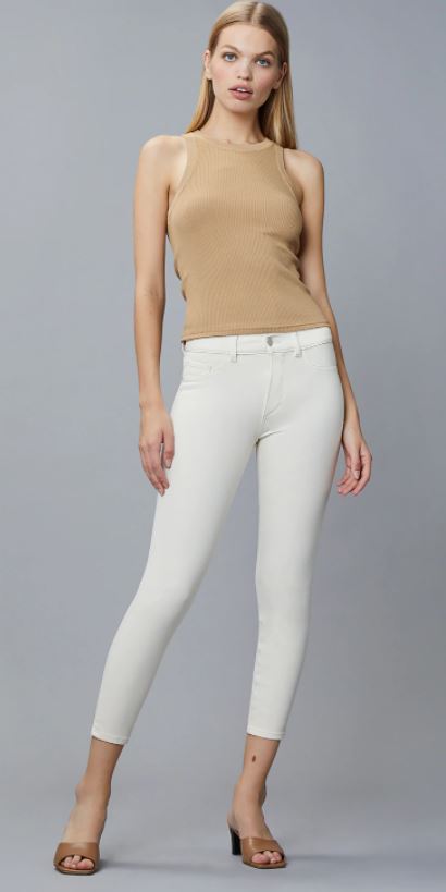 DL1961 Florence Skinny - Mid Rise Instasculpt Crop Vanilla